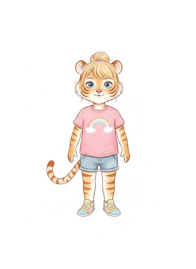 Ashley the Tiny Tiger 🐯 - Gentle Pencil