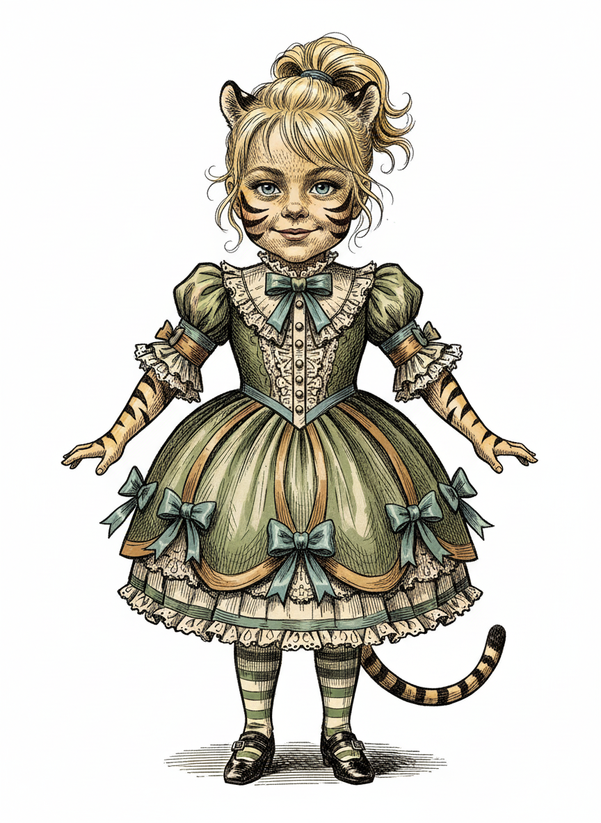 Ashley the Tigress - Victorian Illustration