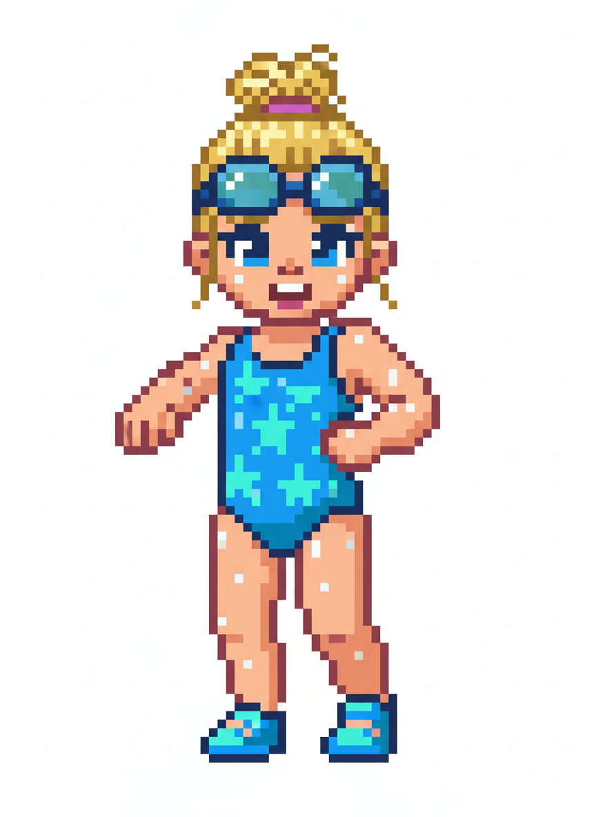 Ashley the Aqua Star - Pixel Art