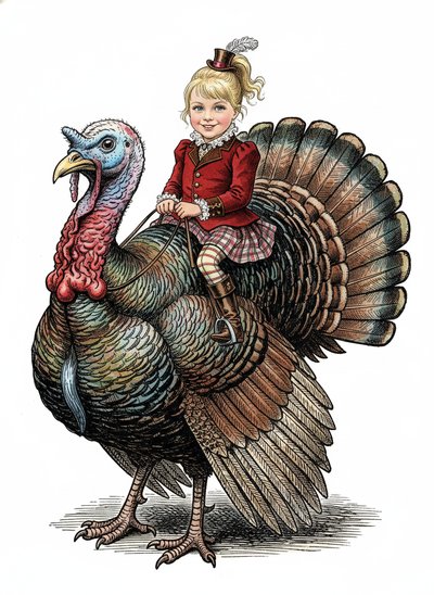 Ashley's Turkey Adventures 🦃 - Victorian Illustration