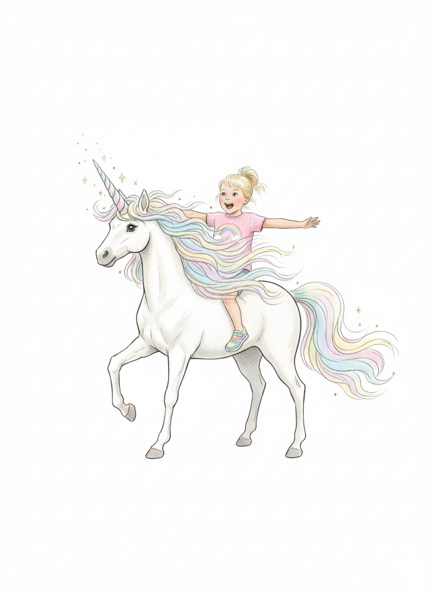 Ashley the Enchanted Unicorn - Gentle Pencil