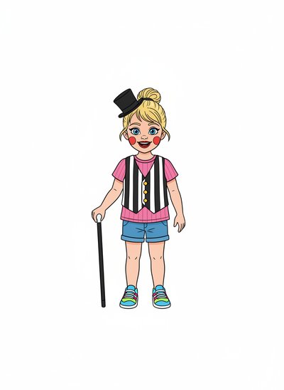 Ashley’s Vaudeville Adventure 🎩 - Classic Coloring Book