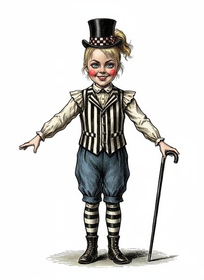 Ashley’s Vaudeville Adventure 🎩 - Victorian Illustration