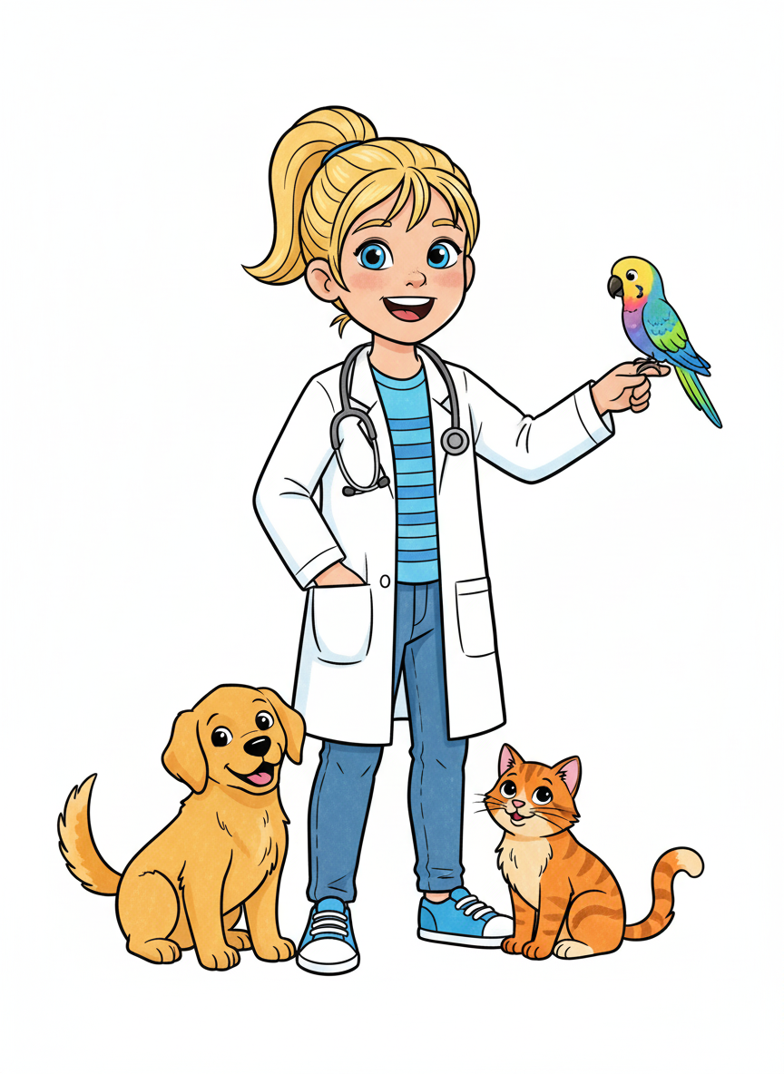 Vet Ashley - Classic Coloring Book