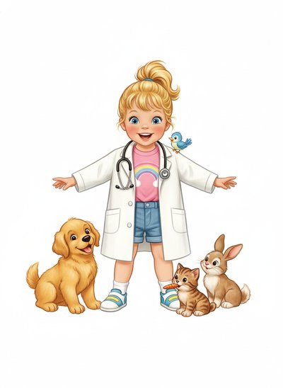 Ashley's Animal Adventures 🐾 - Vintage Storybook