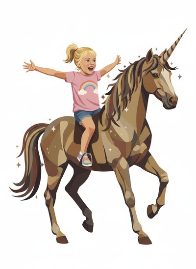 Ashley's Unicorn Adventures 🌈 - Cubist Painting