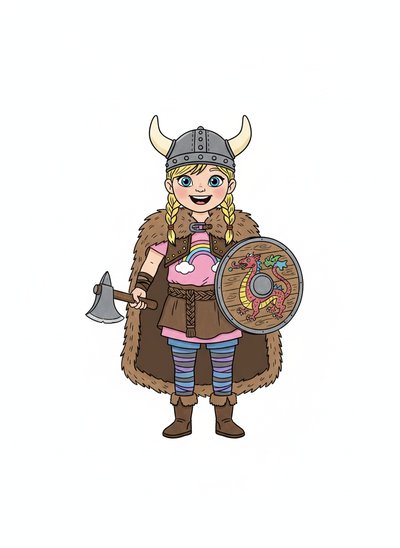 Ashley the Adventurous Viking 🛡️ - Classic Coloring Book