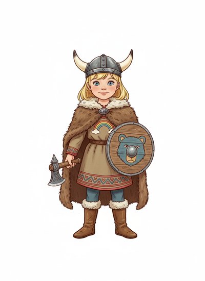 Ashley the Adventurous Viking 🛡️ - Vintage Storybook