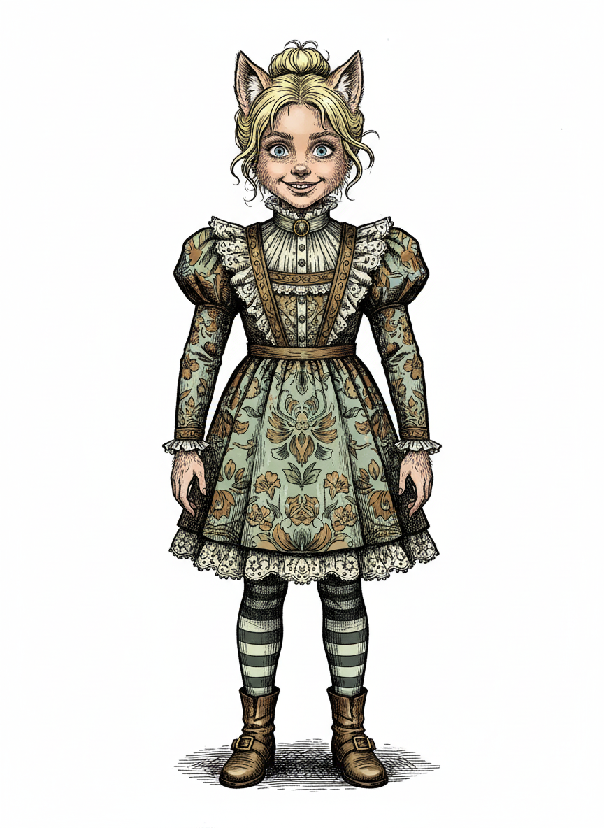 Ashley's Wolfie Wonder - Victorian Illustration