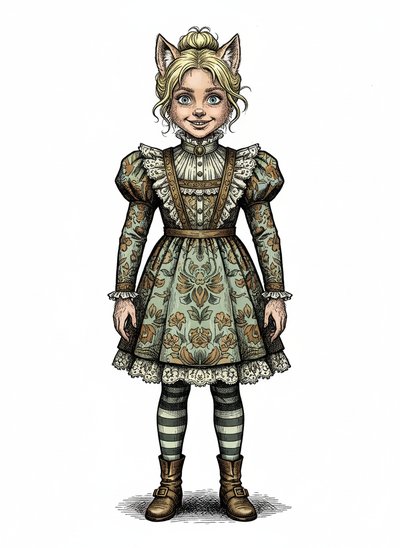 Ashley's Fluffy Werewolf Adventure - Victorian Illustration