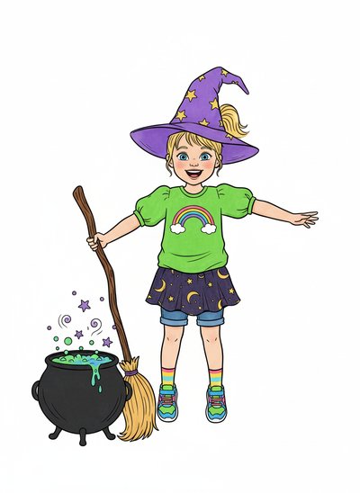Ashley the Enchanting Witch 🌟 - Classic Coloring Book