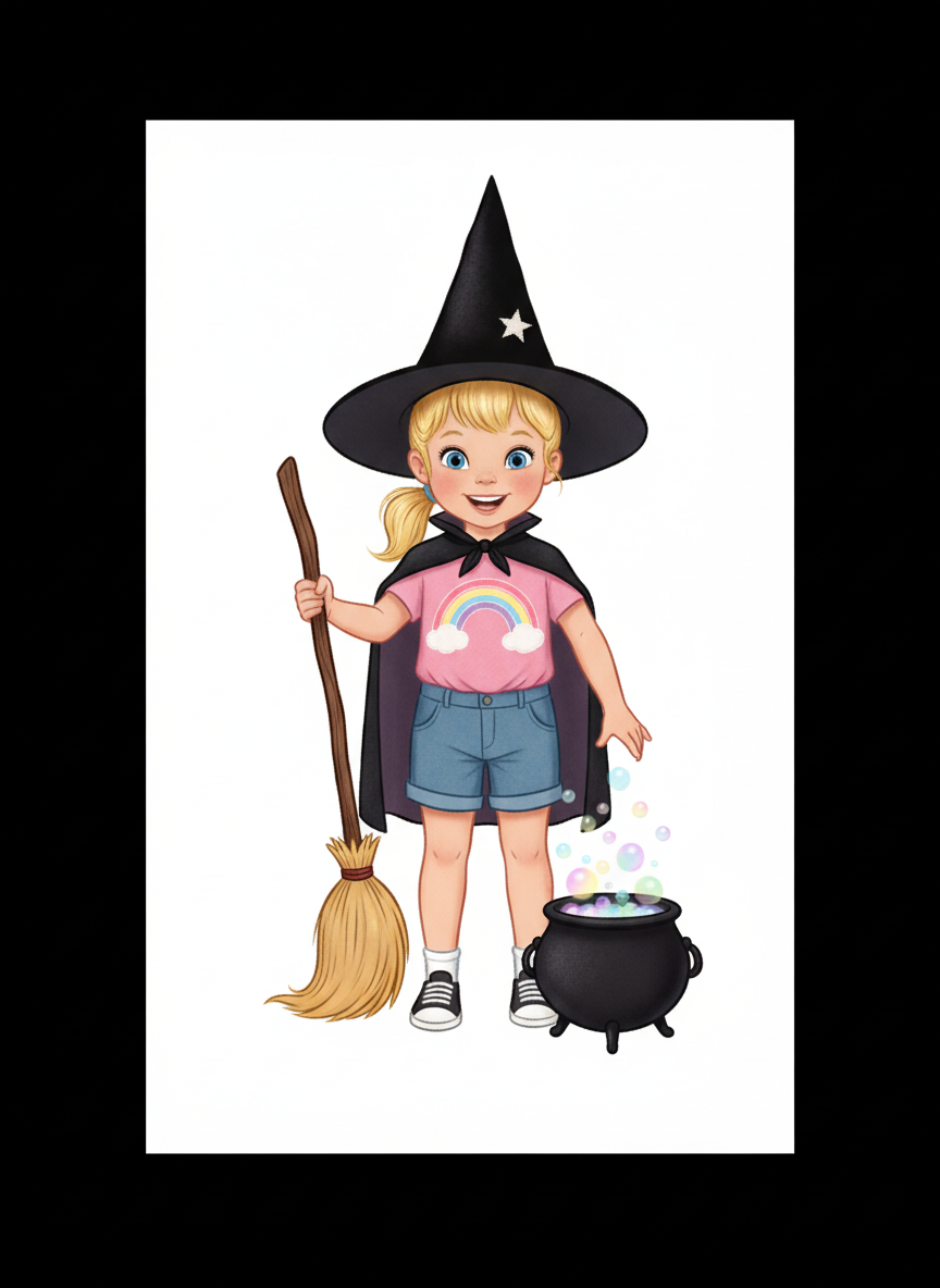 Ashley the Whimsical Witch - Vintage Storybook