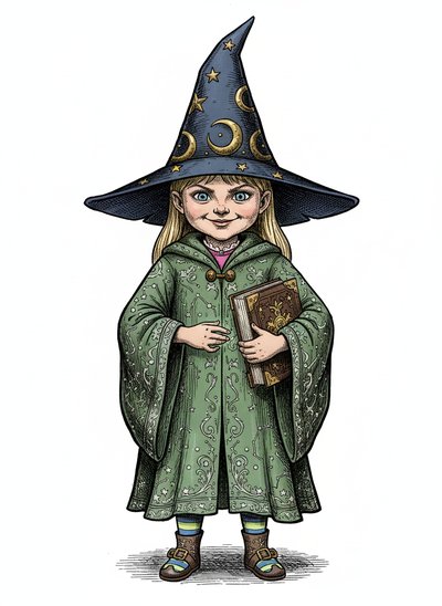 Ashley's Wizard Whirl 🌟 - Victorian Illustration