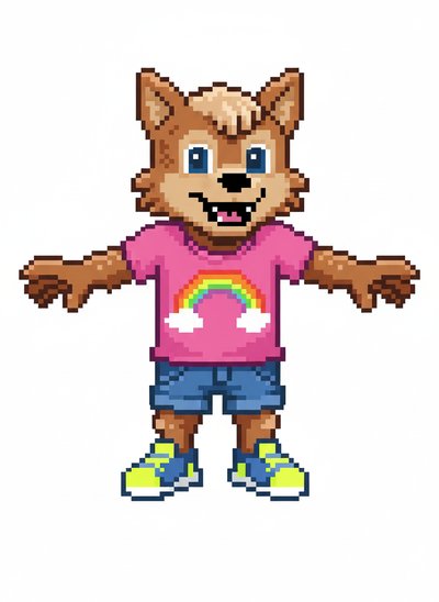 Ashley's Fluffy Werewolf Adventure - Pixel Art