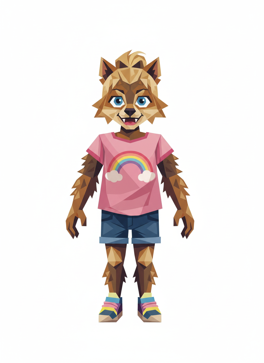 Ashley's Wolfie Wonder - Cubist Painting