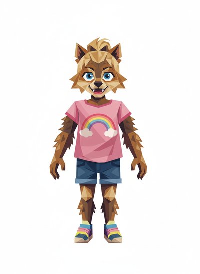 Ashley's Fluffy Werewolf Adventure - Cubist Painting