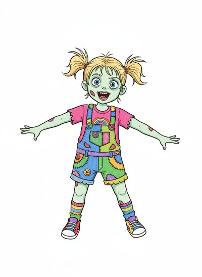 Ashley's Zombie Adventures 🎨 - Classic Coloring Book