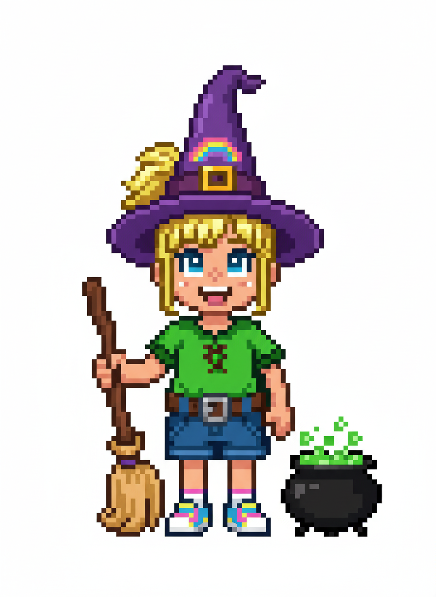 Ashley the Whimsical Witch - Pixel Art