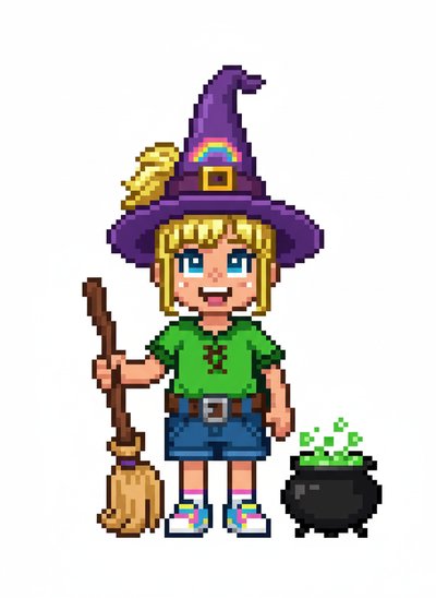 Ashley the Enchanting Witch 🌟 - Pixel Art