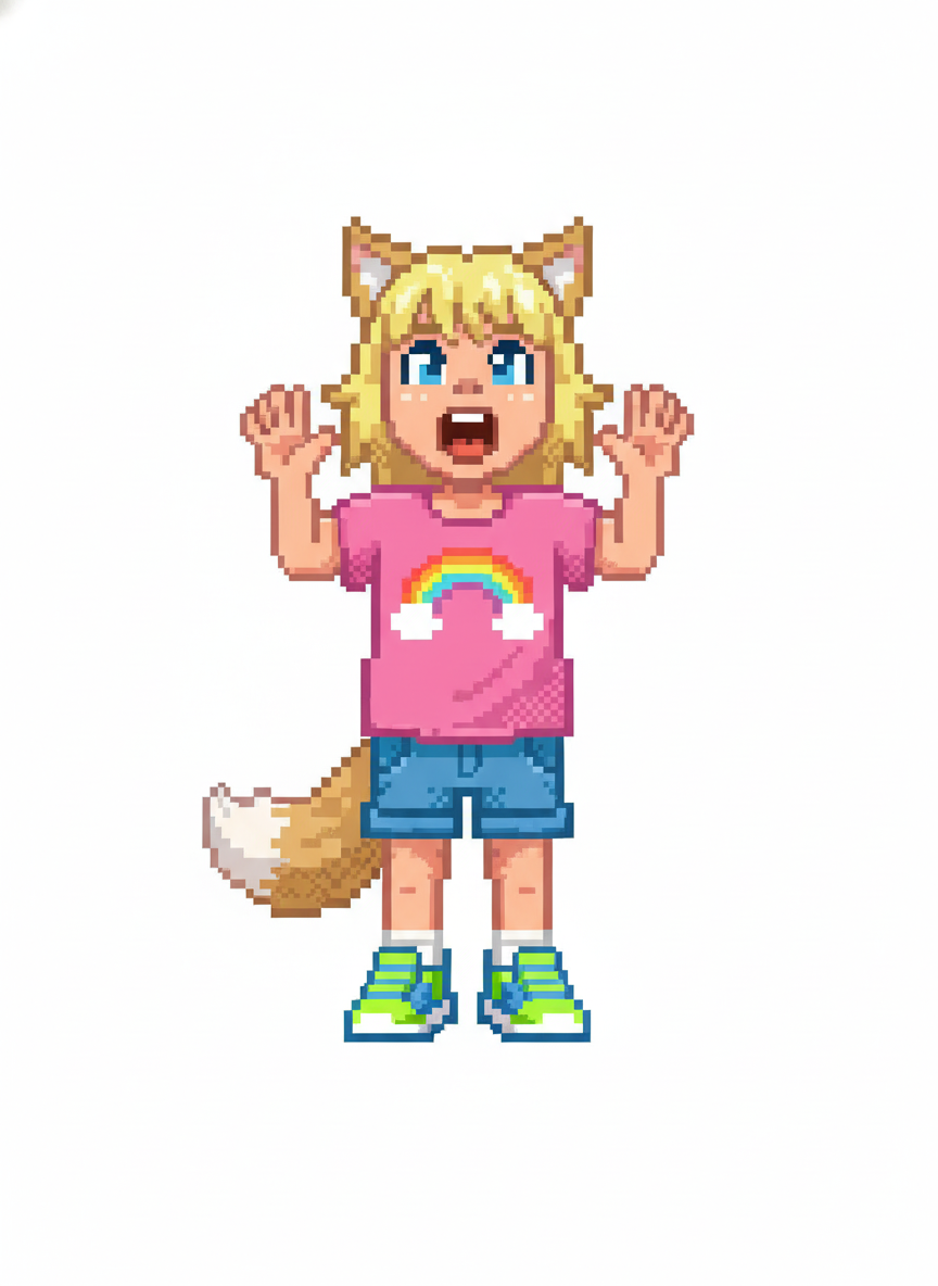 Ashley the Wolf Girl - Pixel Art