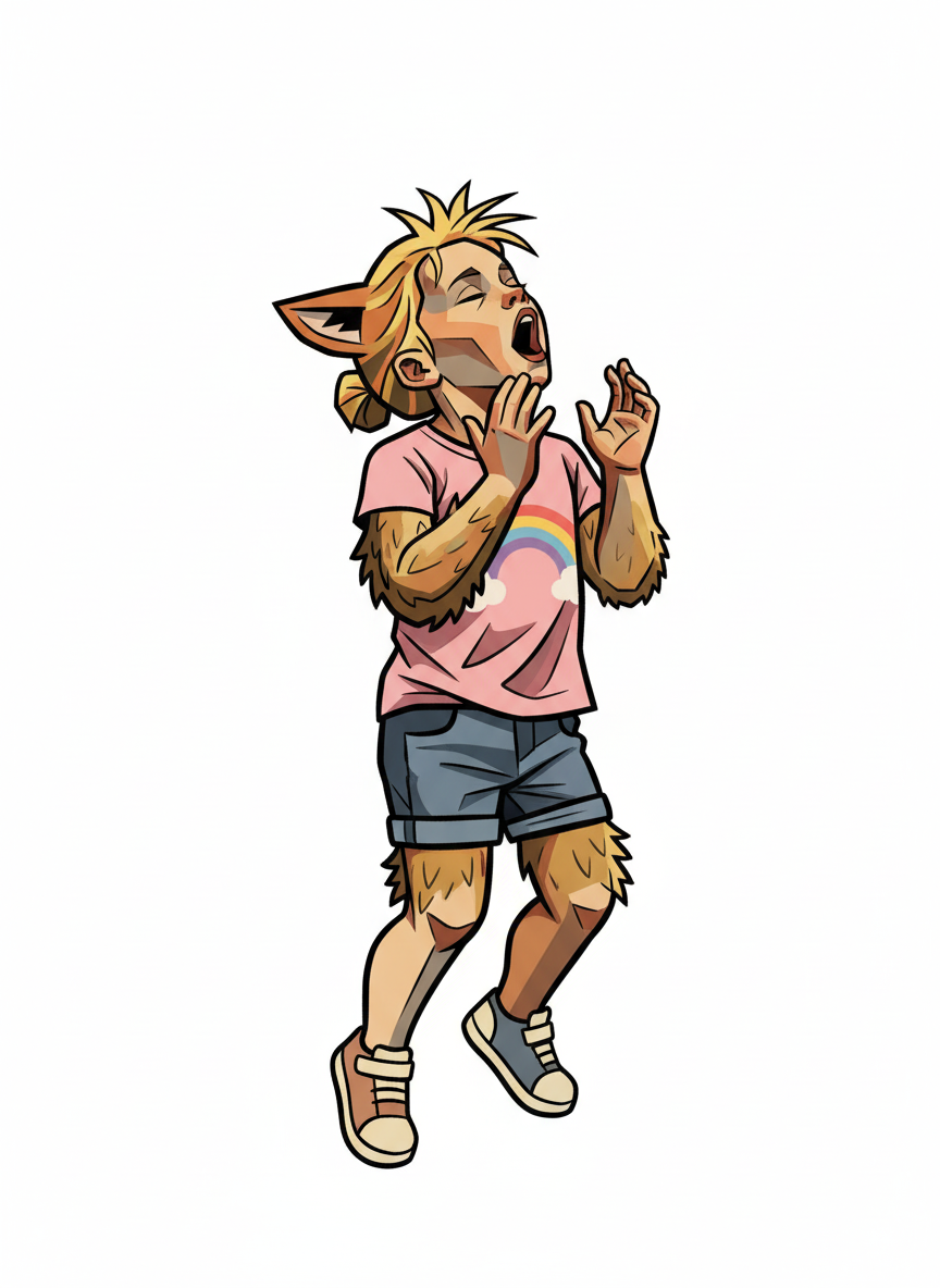 Ashley the Wolf Girl - Cubist Painting