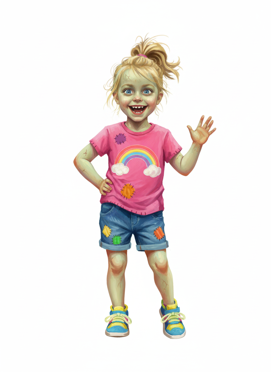 Ash the Zany Zombie - Impressionist Painting