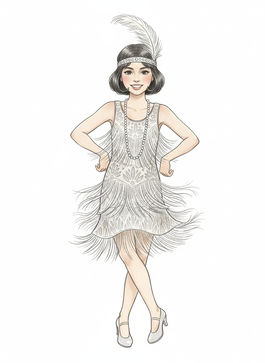 Gabriela the Glam Flapper - Gentle Pencil