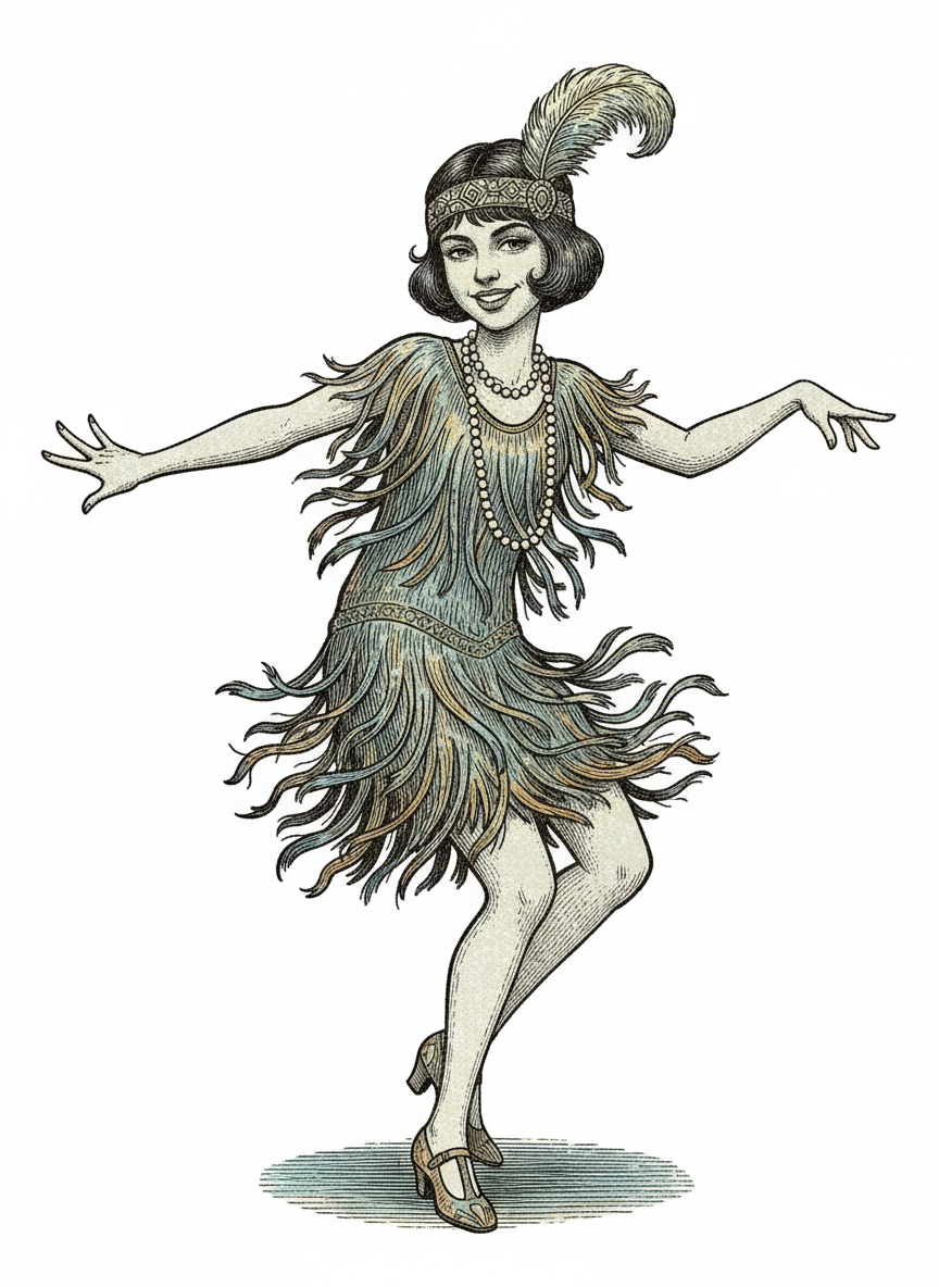Gabriela the Glam Flapper - Victorian Illustration