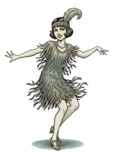 Gabriela's Flapper Fantasy 🌟 - Victorian Illustration