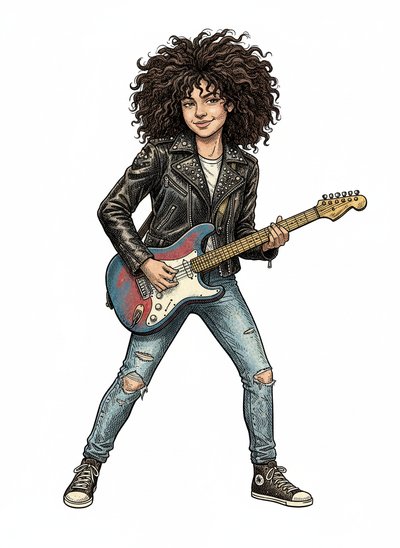 Gabriela's Rock Star Vibe 🎸 - Victorian Illustration
