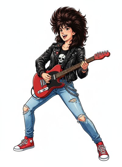 Gabriela's Rock Star Vibe 🎸 - Classic Anime