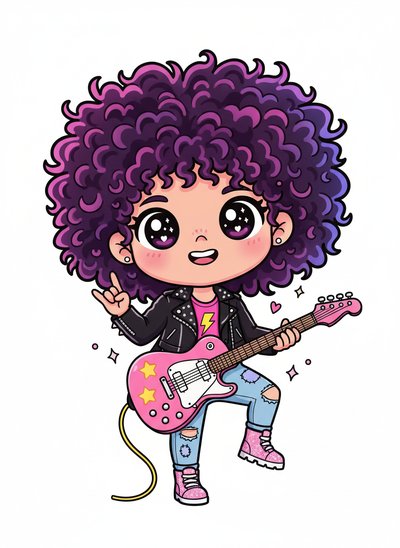 Gabriela's Rock Star Vibe 🎸 - Kawaii Cute