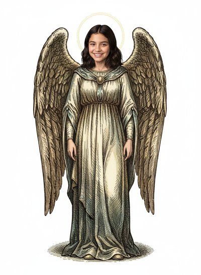 Gabriela's Angelic Dreams 🌟 - Victorian Illustration