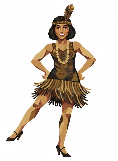 Gabriela's Flapper Fantasy 🌟 - Cubist Painting