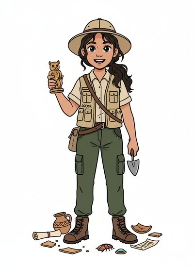 Gabriela's Archaeology Adventure 🌍 - Classic Coloring Book