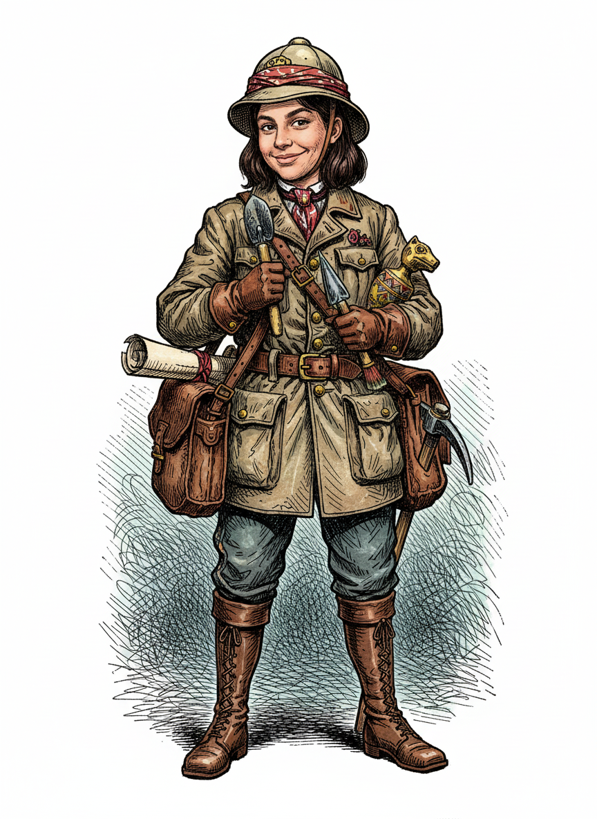 Gabriela the Explorer - Victorian Illustration