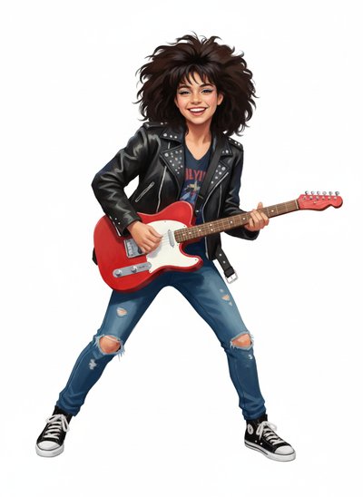 Gabriela's Rock Star Vibe 🎸 - Impressionist Painting