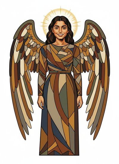 Gabriela's Angelic Dreams 🌟 - Cubist Painting