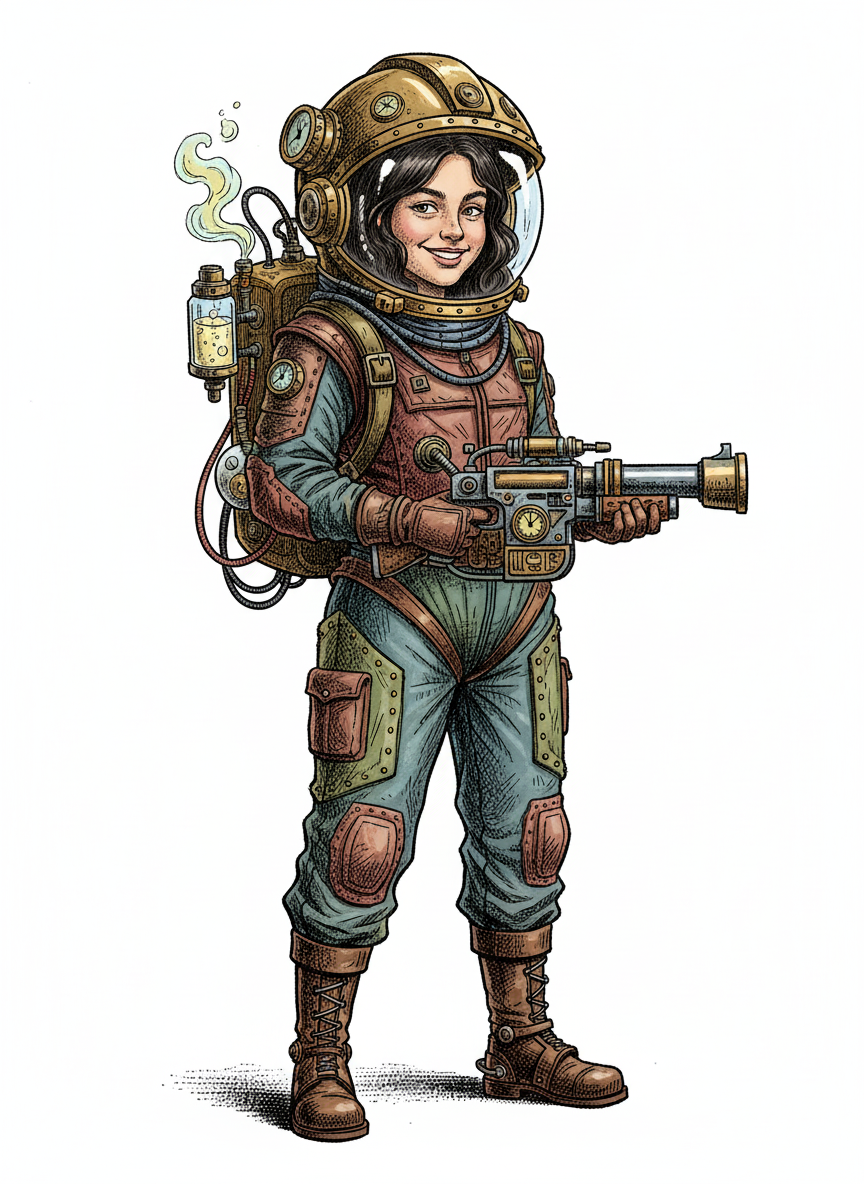 Galactic Gabriela - Victorian Illustration