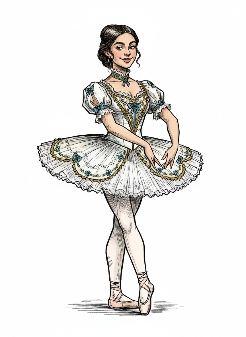 Balletina Gabriela - Victorian Illustration