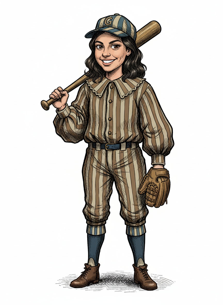 Gabriela the Slugger - Victorian Illustration