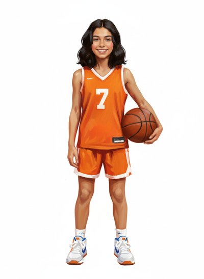 Gabriela's Hoop Dreams 🏀 - Impressionist Painting