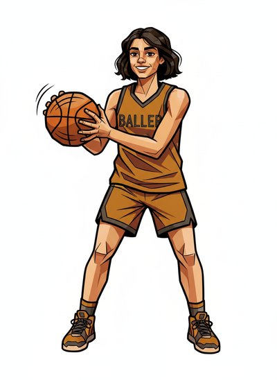 Gabriela's Hoop Dreams 🏀 - Cubist Painting