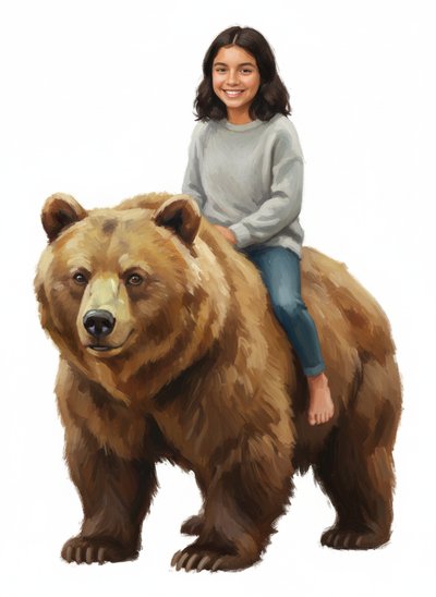 Gabriela's Bear Adventure 🐻 - Impressionist Painting