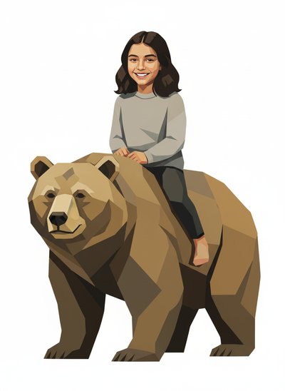 Gabriela's Bear Adventure 🐻 - Cubist Painting