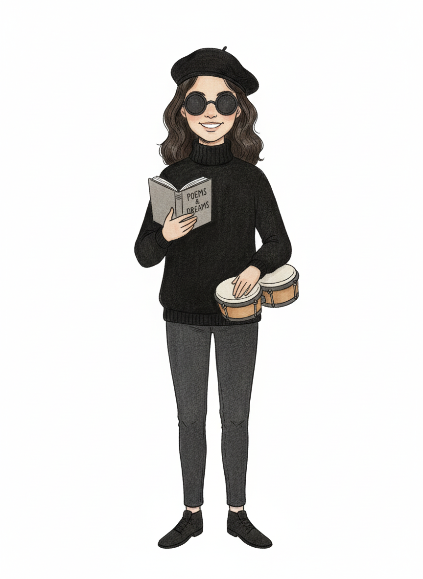 Gabriela the Beatnik Poet - Gentle Pencil