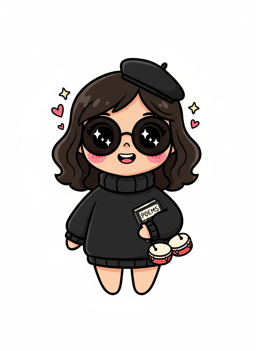 Gabriela the Beatnik Poet - Kawaii Cute