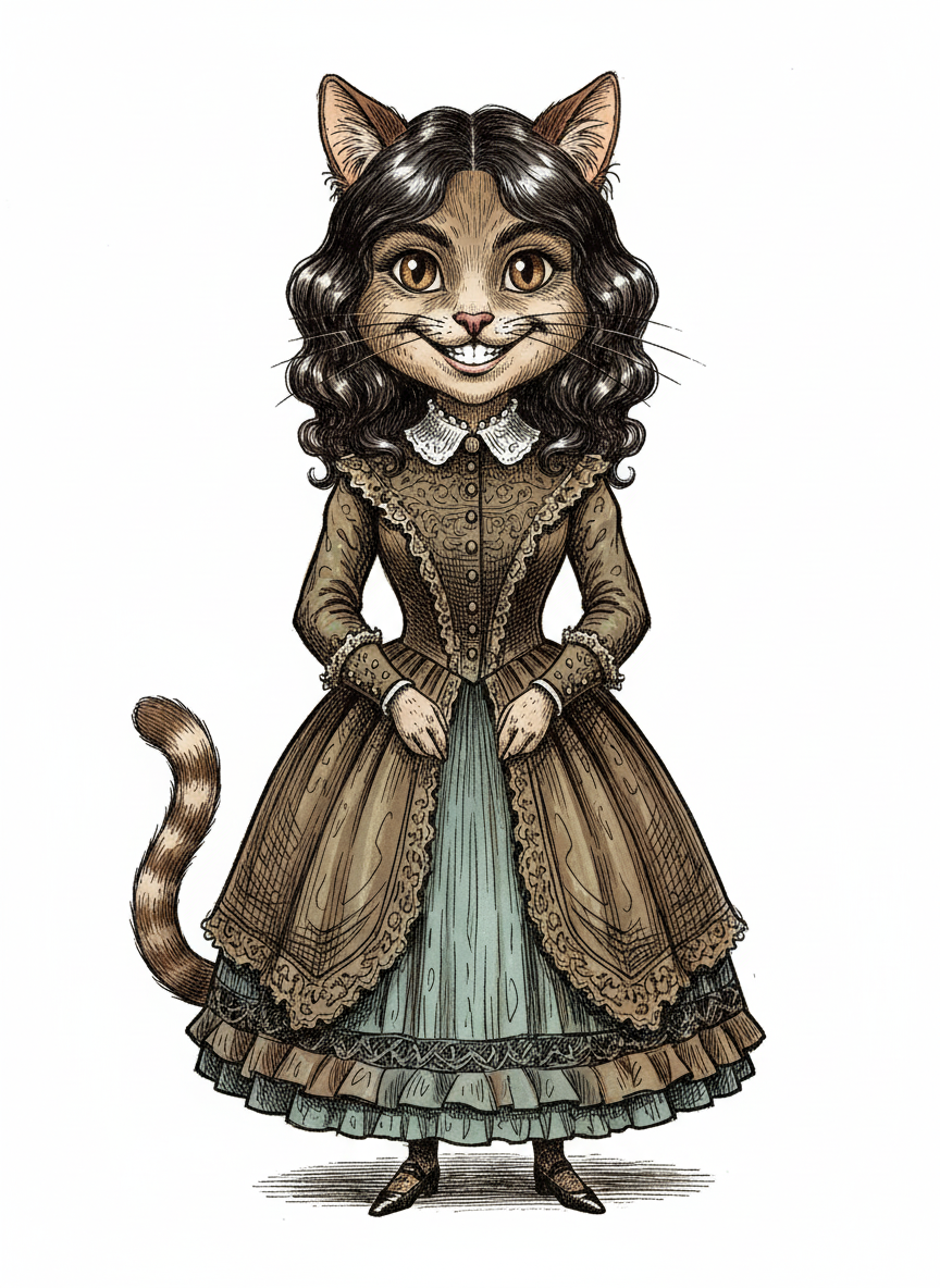 Gabby the Cat - Victorian Illustration