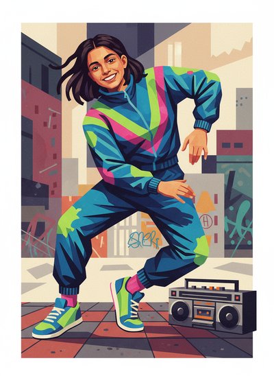 Gabriela's Breakdance Vibes 💃 - Cubist Painting