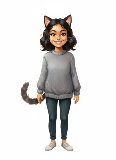 Gabriela's Purrfect Adventure 🐾 - Impressionist Painting